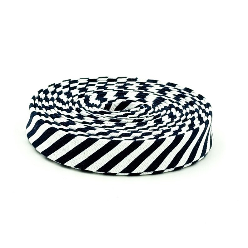 1/2" Double Fold Bias Tape Black and White Stripe Bias Binding
