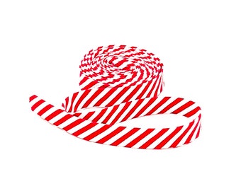 Double Fold Bias Tape Red & White Candy Stripe Bias Binding