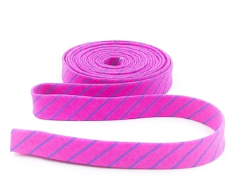 Double Fold Bias Tape 1/2'' True Colors Tiny Stripes Mystic Purple Tula Pink Bias Binding