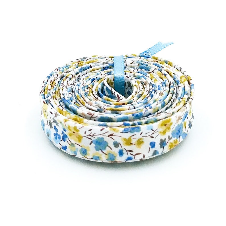 Double Fold Bias Tape 1/2'' Wide Liberty of London Tana Lawn Phoebe Blue 3 Yards image 2