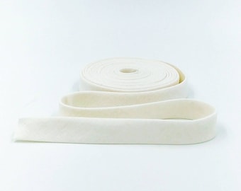 Double Fold Bias Tape 1/2'' Linen Blend Off White Bias Binding