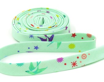 Double Fold Bias Tape 1/2'' Fairy Dust Mint Tula Pink