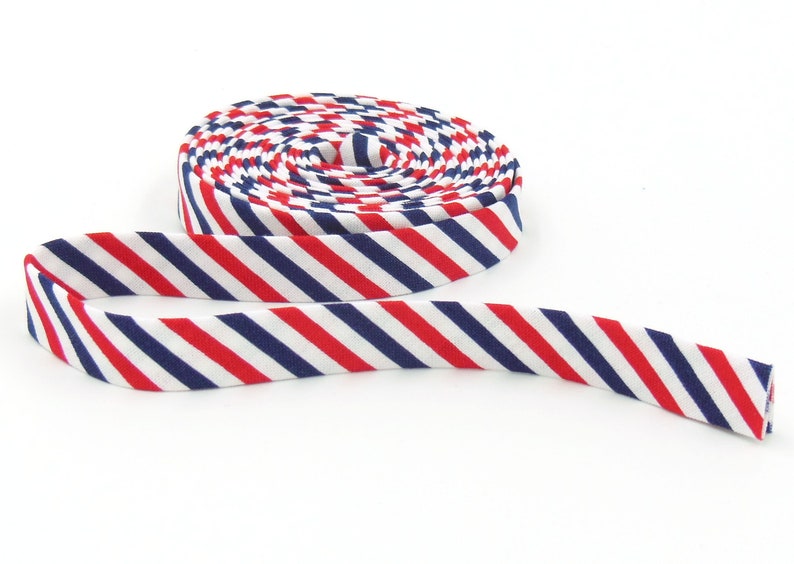 Double Fold Bias Tape 1/2'' Red White & Blue Patriotic Etsy
