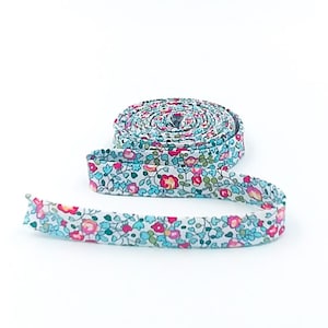 Double Fold Bias Tape 1/2&#39;&#39; Wide Liberty of London Tana Lawn Eloise Red Blue 3 Yards Bias Binding