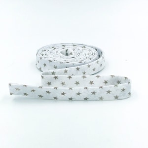 Double Fold 1/2&#39;&#39; Bias Tape Eclectic Elements Tiny Stars Linen-color Bias Binding Text Print Fabric Tim Holtz