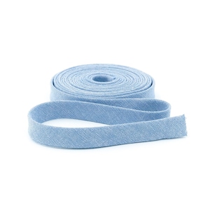 Double Fold Bias Tape 1/2'' Chambray Light Indigo Bias Binding image 1