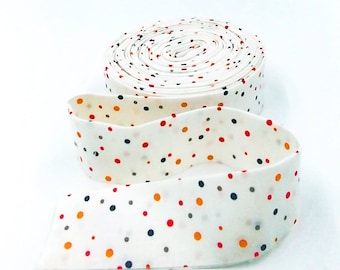 Quilt Binding Hey Bootiful Halloween Dots Off White 1 1/4" Single Fold