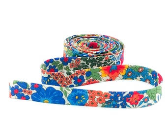 Double Fold Bias Tape 1/2'' Wide Liberty of London Tana Lawn Margaret Annie Multi 3 Yards