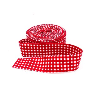 Quilt Binding Red and White 1/8'' Checked Single Fold 1 1/4" Binding