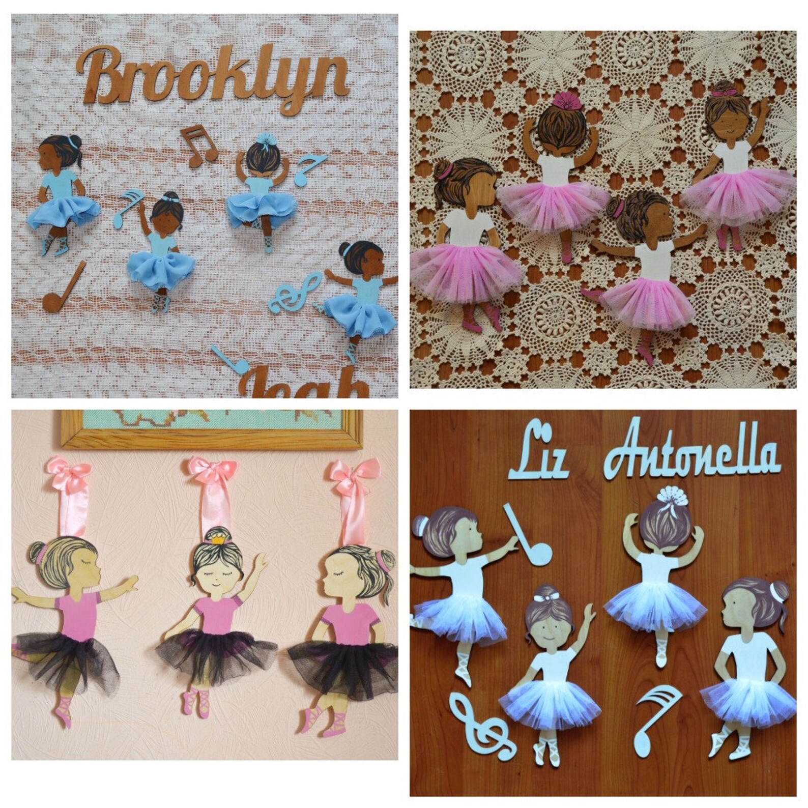 Ballerina girls room pink nursery wall art decor figurine Etsy