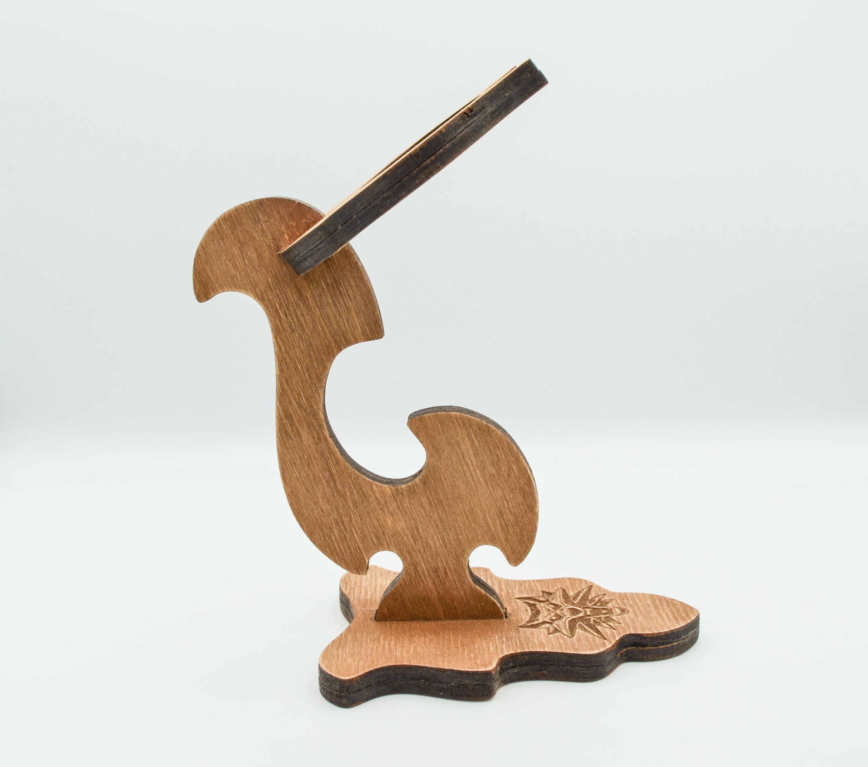 Wooden drinking horn stand holder personalized fathers day Etsy