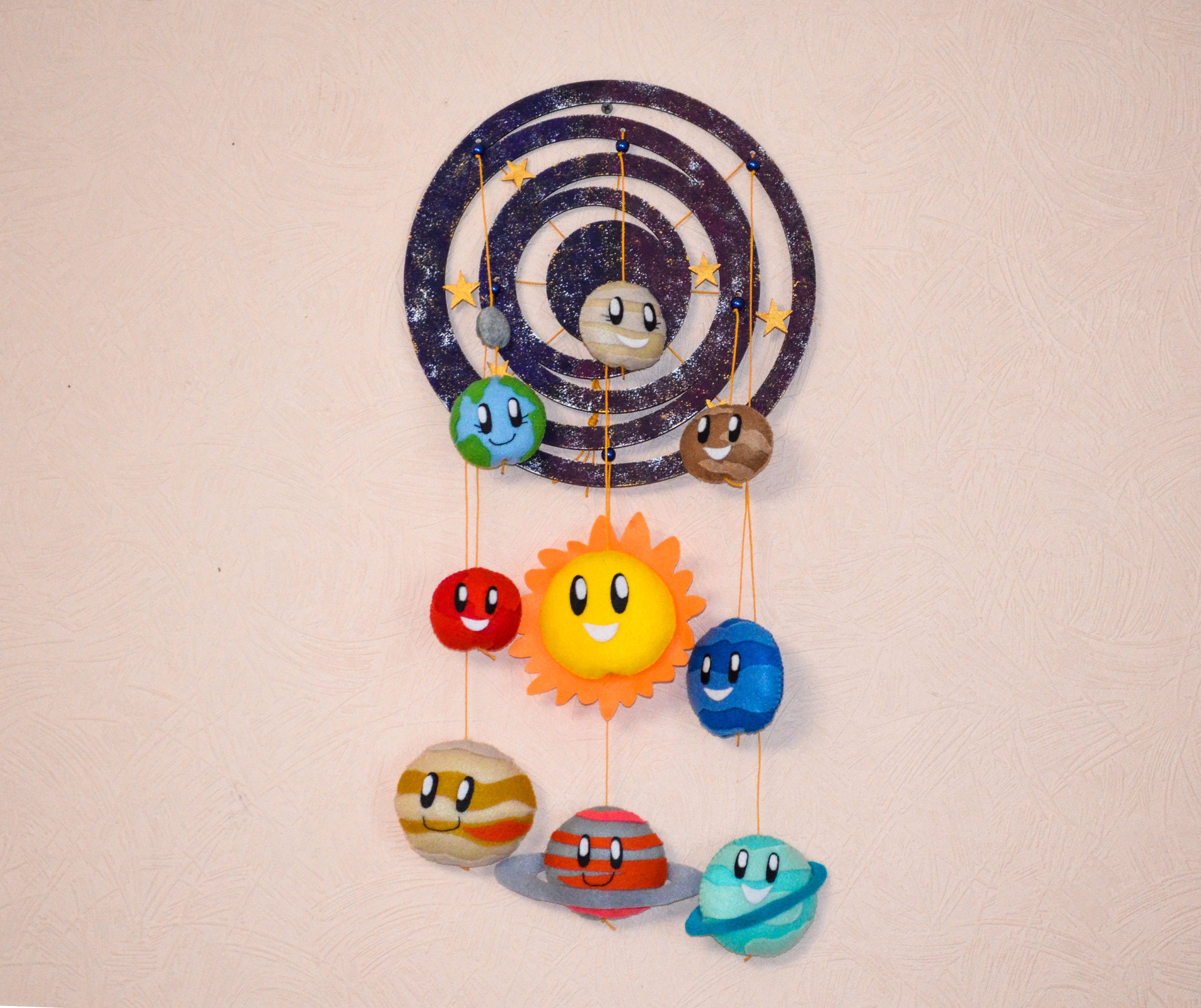 Space felt crib mobile solar system galaxy nursery Etsy