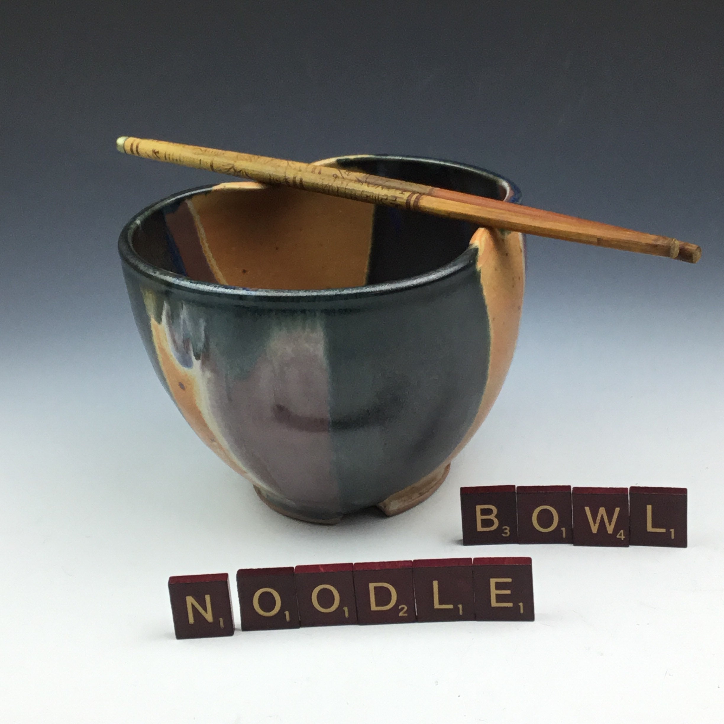 Chopstick Ramen Noodle Bowl Handmade Pottery Ceramic in Tan Etsy