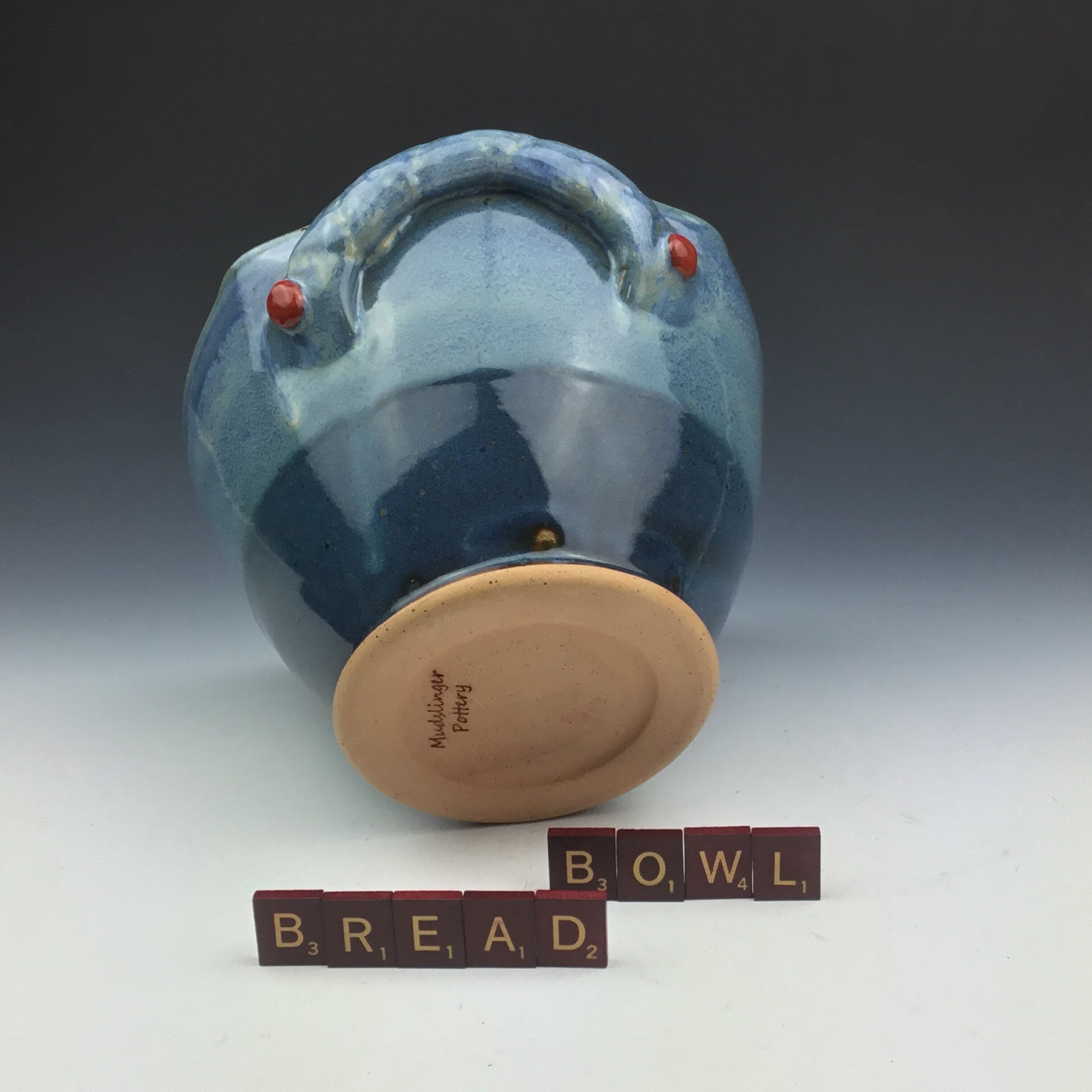 Handmade Ceramic Serving Bread Bowl With Handles in Blue. Etsy