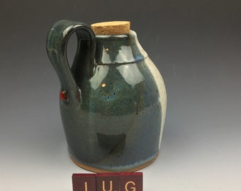 Handmade Pottery Ceramic Jug Canteen Drinking Pot with Cork holds 20oz