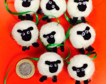 Sheep / Spring lamb Garland Needle Felted Decoration handmade from sheep wool