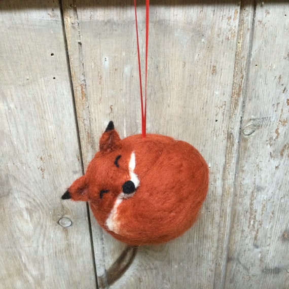 Cute Fox Bauble - Fairy Fae Handmade Needle Felt Decoration Cute Fox Bauble - Fairy Fae Handmade Needle Felt Decoration