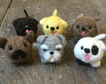 Puppy / Dog Needle Felted Decoration handmade from sheep wool