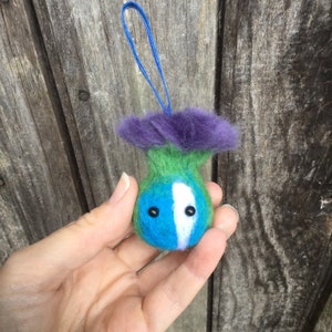 Handmade thistle William Wallace/ Braveheart felted ornament with a tartan hanging ribbon