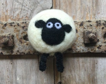 Sheep Magnet Needle Felted Sheep fridge magnet handmade from undyed wool