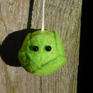 Brussel Sprout Bauble Needle Felted Christmas Decoration handmade from sheep wool image 2