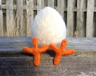 Handmade Needle Felted Leggbert; Easter egg with legs, made from sheep wool