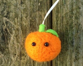 Satsuma Bauble Needle Felted Decoration handmade from sheep wool