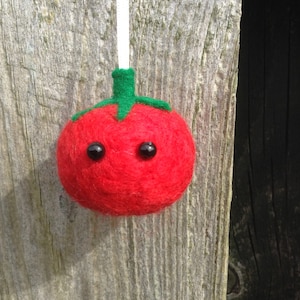 Tomato Bauble Needle Felted Decoration handmade from sheep wool
