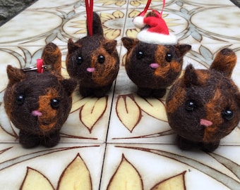 Tortoiseshell Kitten /Cat Needle Felted Decoration or keyring handmade from sheep wool