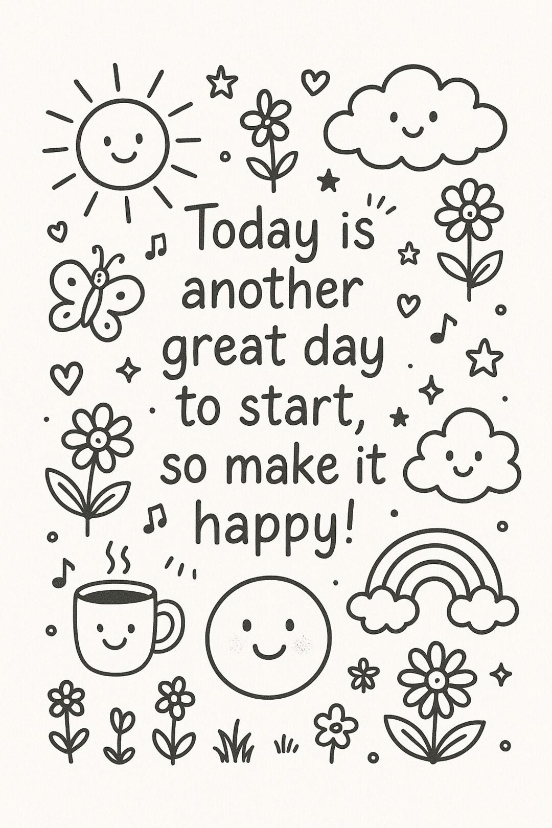 Positive Doodle Qoutes Pack - Etsy