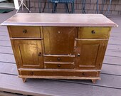 Unusual Antique Primitive Salesman Sample Drop Front Multi Drawer Cupboard