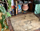 Primitive Antique Drop Front Cubby Hole Desk, Cabinet with Iron Latches