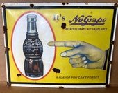 Vintage Porcelain Enamel NuGrape Grape Soda Sign