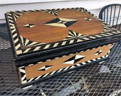 Primitive Painted Folk Art Chest, Tramp Art