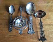 4 Piece Magnus Aase Norwegian 830 Silver Serving Pieces, Pattern M1A3