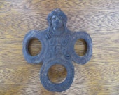 Weird Antique Architectural Salvage Iron Clover Figure