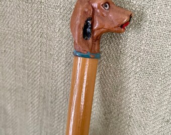 Antique Dog Head Carnival Cane swagger stick, baton