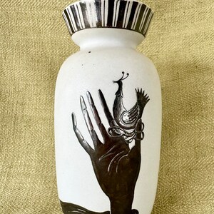 Stig Lindberg Grazia Vase for Gustavsberg 1950’s with Silver Hand