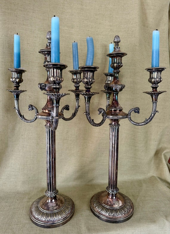 記念碑的なアンティークシルバーのキャンドルホルダー - Etsy 日本