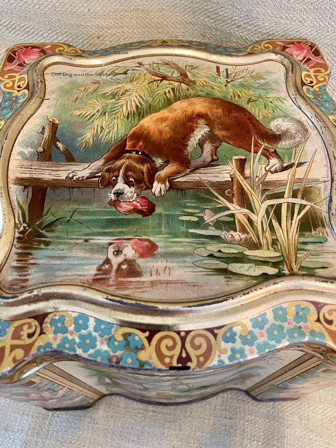 Antique Keens Mustard General Store Tin With Dog Graphics Etsy