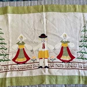 1920’s Swedish Tapestry on Linen, folk art