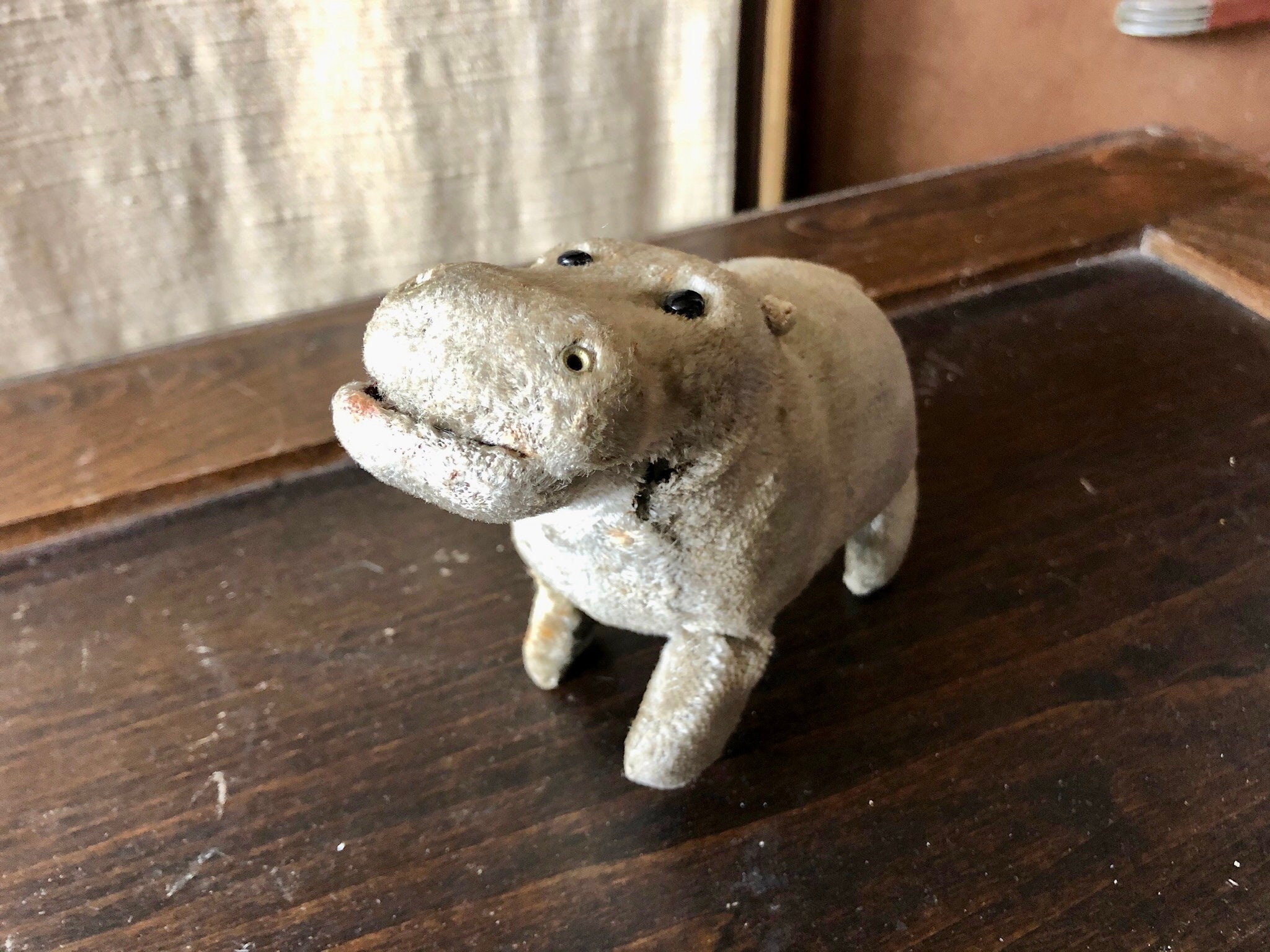 Rare Vintage Japan Tin Mohair Wind up Hippo Toy Hungry Hippo Etsy