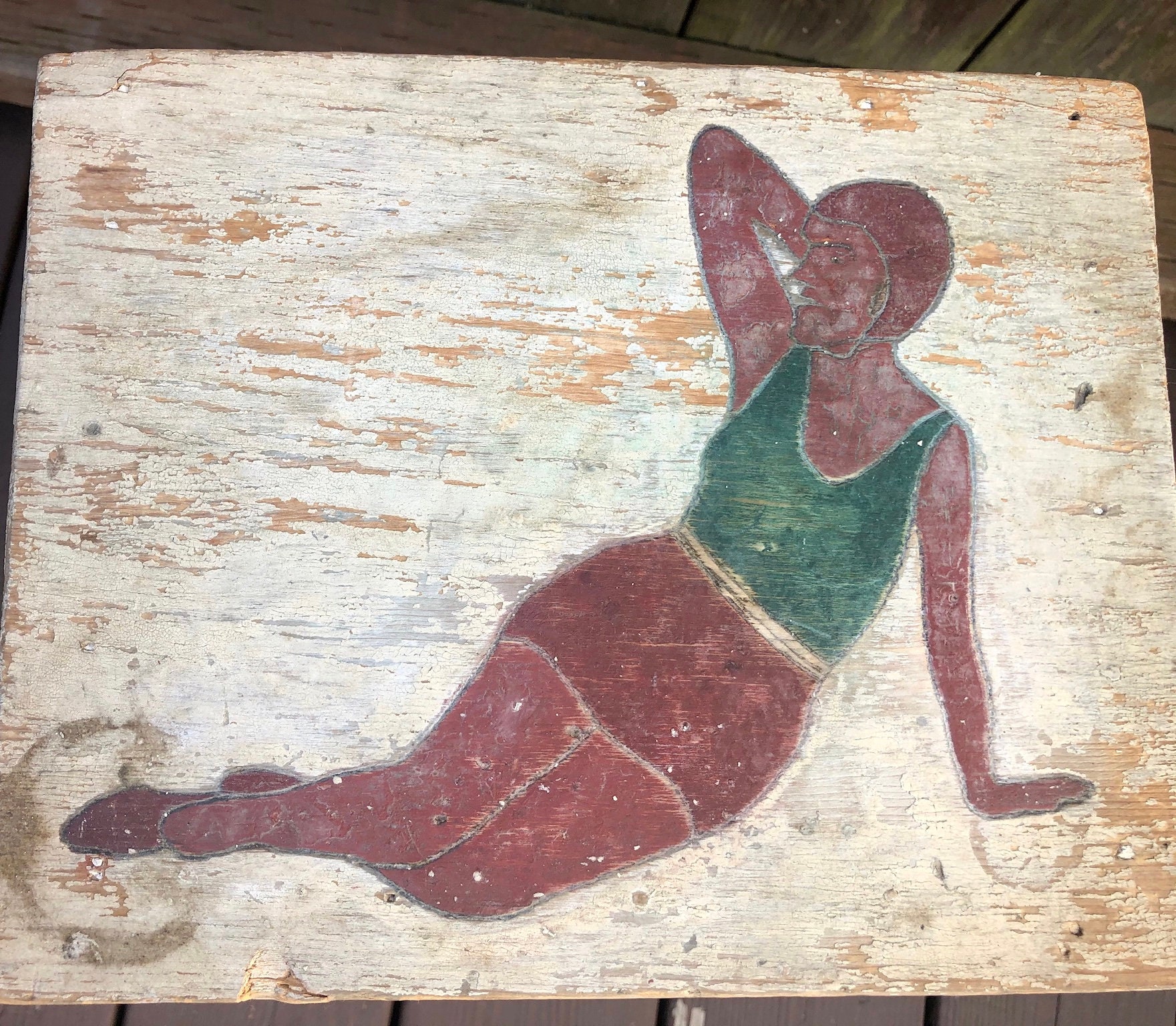 Primitive Bathing Antique 1920’s Folk Art Bathing Beauty Cupboard, Handmade Primitive - Etsy