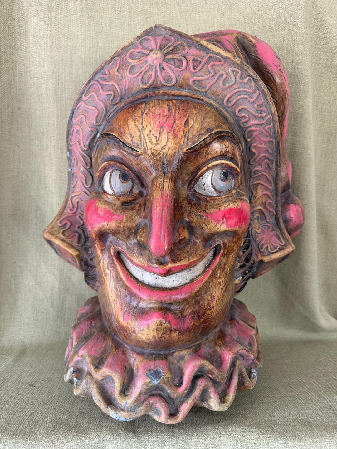 Huge Carnival Mask, Punch and Judy, Fairgroind Salvage, Creepy Clown - Etsy