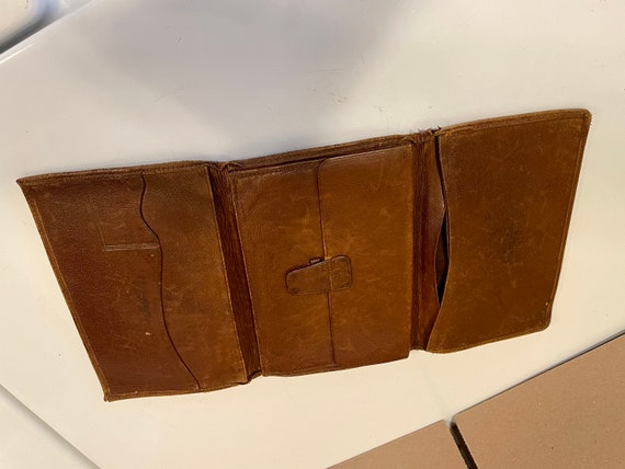 19th Century Leather Tri Fold Men’s Document case… - image 4
