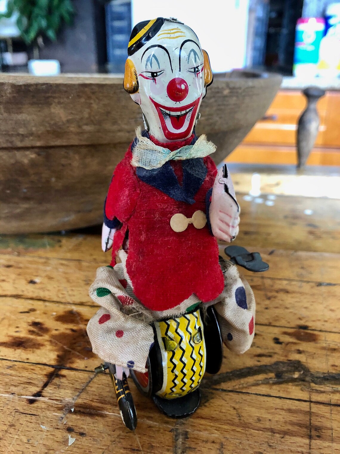 Vintage Clown on Unicycle Cragstan TPS Japan Wind Up tin toy Etsy