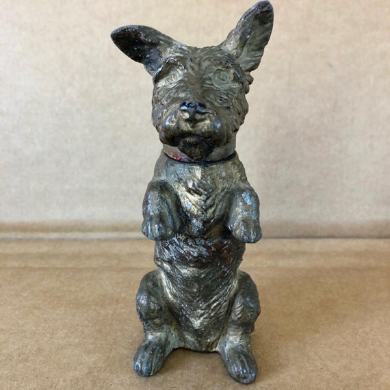 Antique Austrian Cold Painted Scottie Dog Cigar Cigarette Lighter