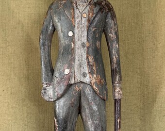 1910-20 Dapper Gentleman Folk art Carving