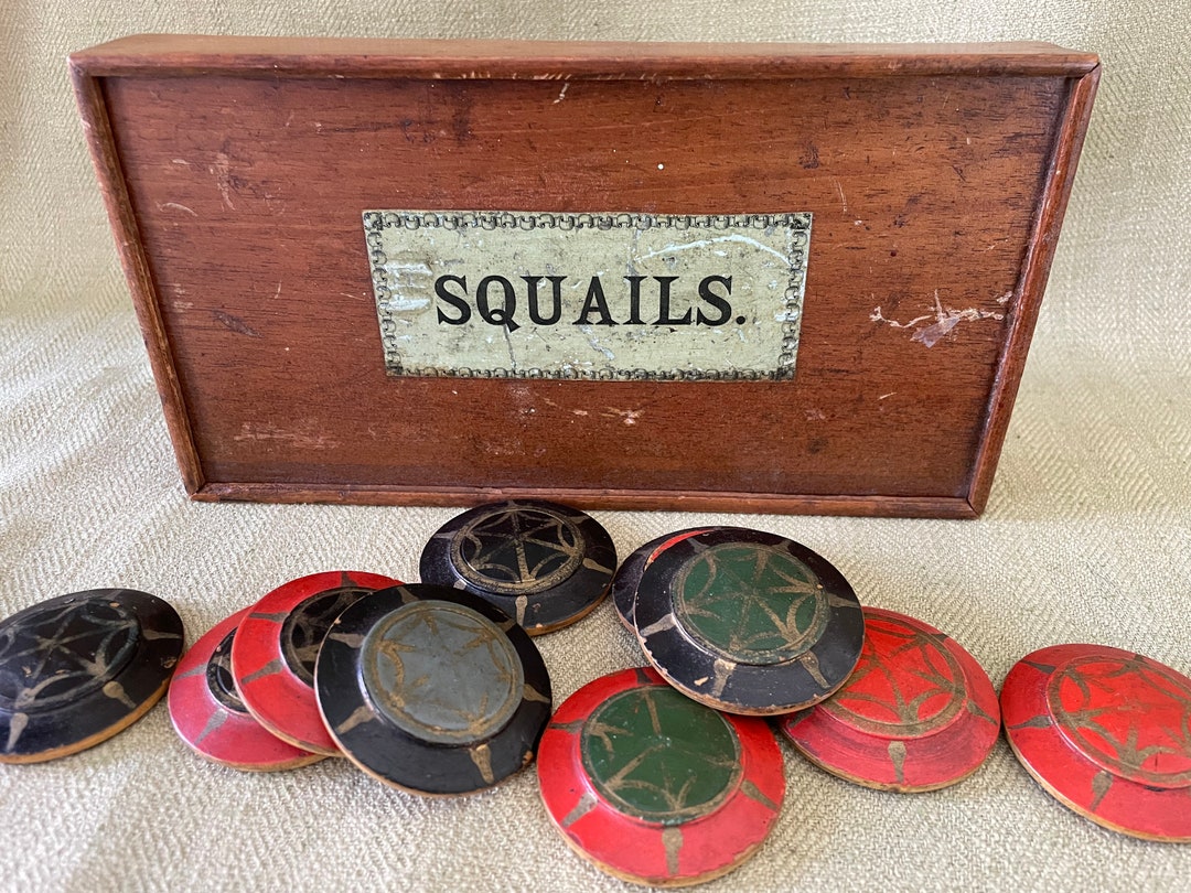 Squails Col Antique Squails Game Box and Pieces - Etsy UK