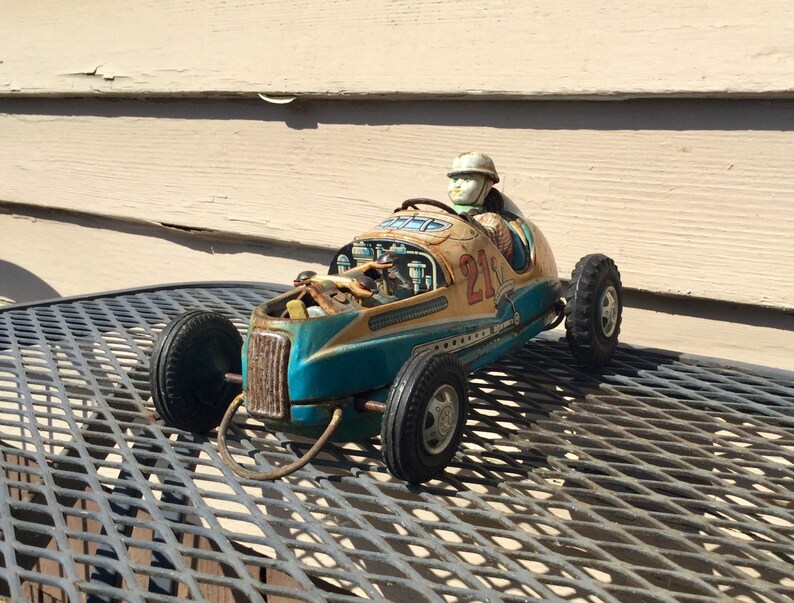 Vintage 1950s Japan Tin Toy Race TN Nomura Race Car Tin - Etsy